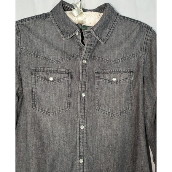 Wild Fable Button Down S Women's Black Denim Pearl Snap Western Cowgirl Ranch - Picture 3 of 6